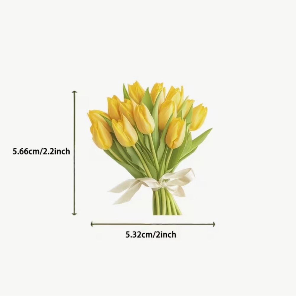 50 Colorful Tulip Flower Stickers Springtime Garden Florals - Picture 8 of 13